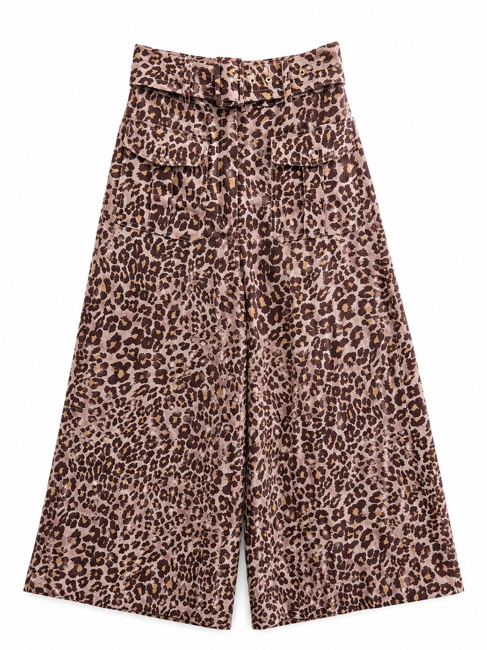 Zimmermann Brown Leopard Wide-Leg Pants